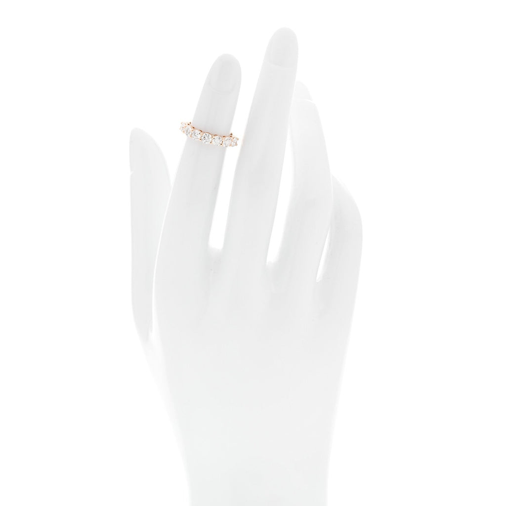 18K Rose Gold Diamond 3.5mm Forever Half Circle Band Ring 43 2.75