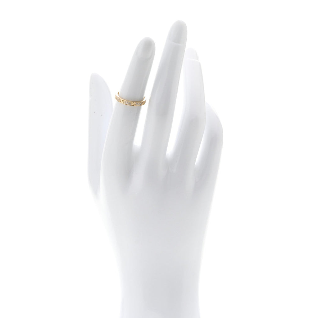 18K Yellow Gold Diamond 2.6mm LOVE Paved Band Ring 48 4.5