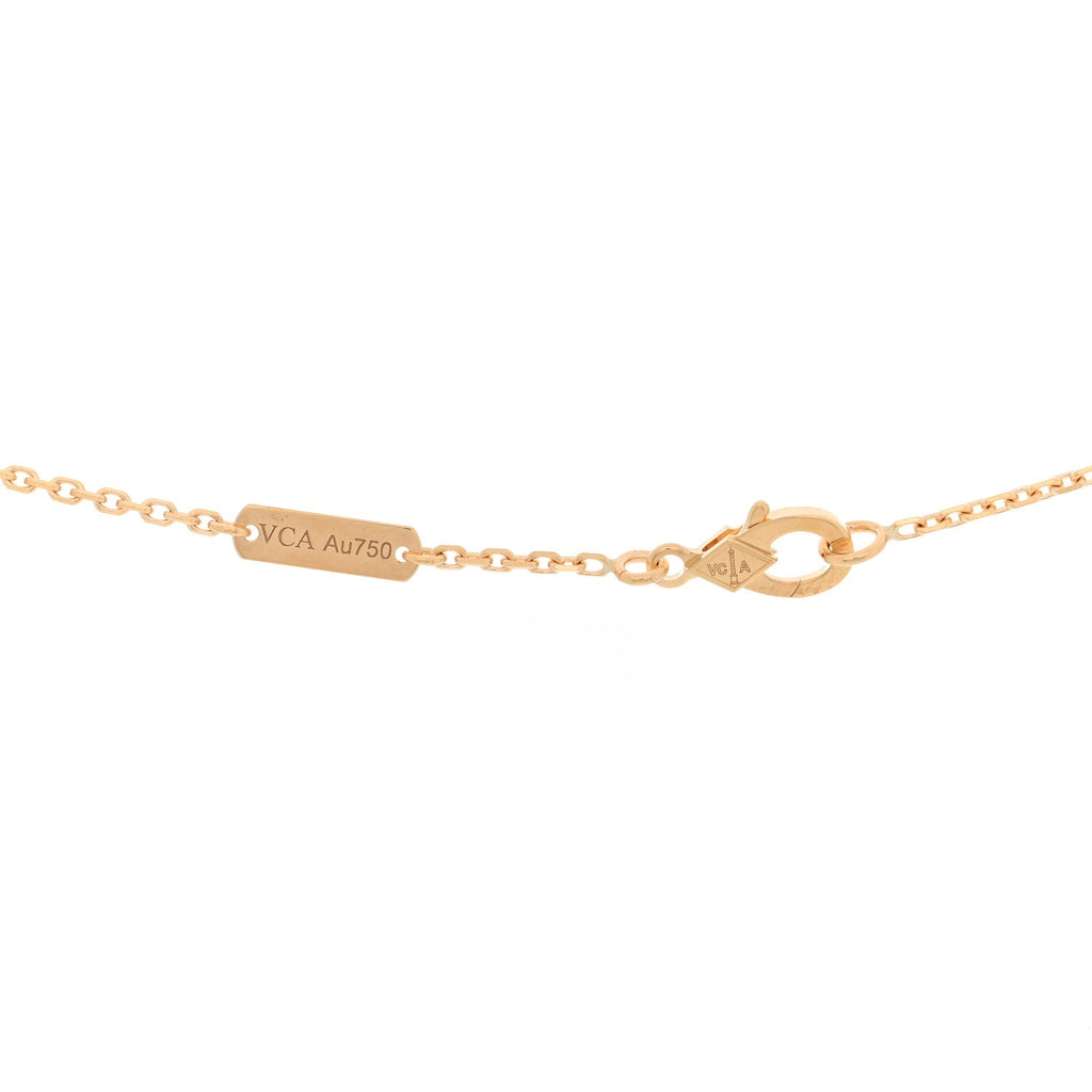 18K Yellow Gold Carnelian Vintage Alhambra Pendant Necklace