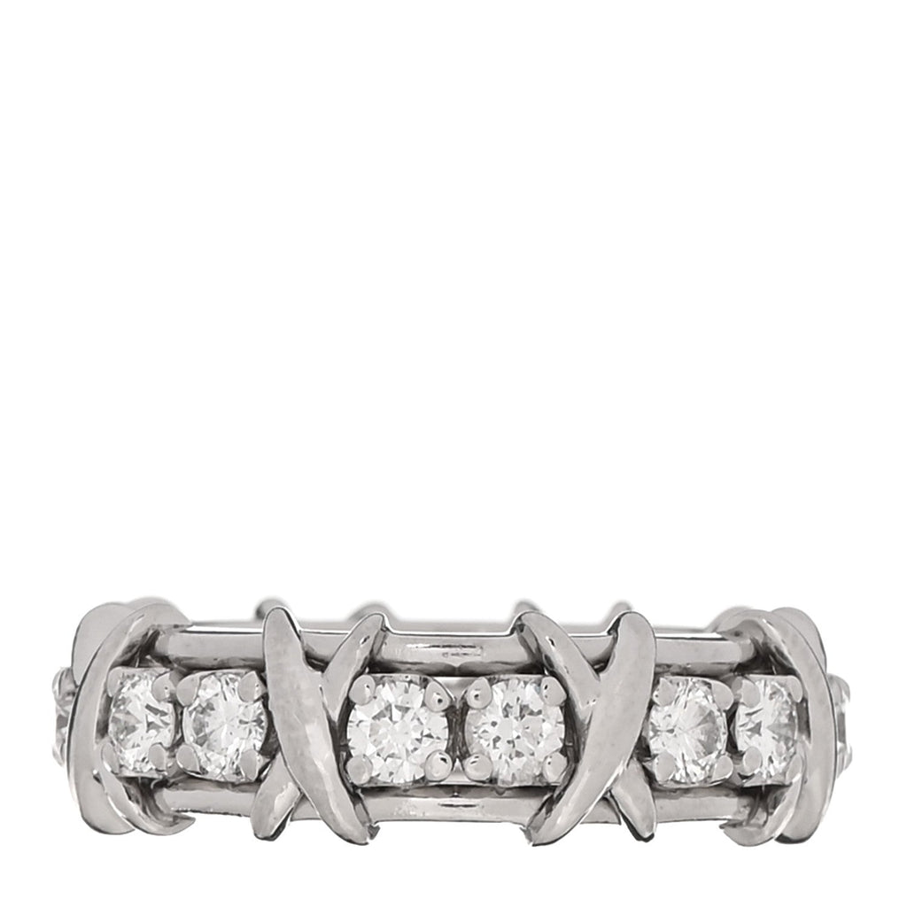 Platinum Diamond Schlumberger Sixteen Stone Ring 52 6