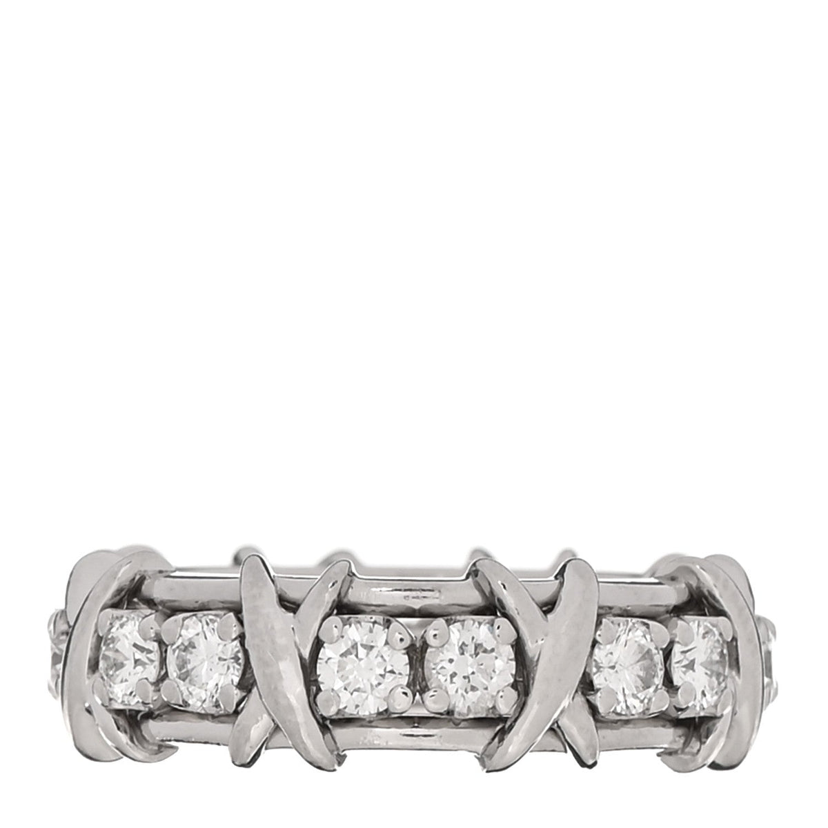 Platinum Diamond Schlumberger Sixteen Stone Ring 52 6