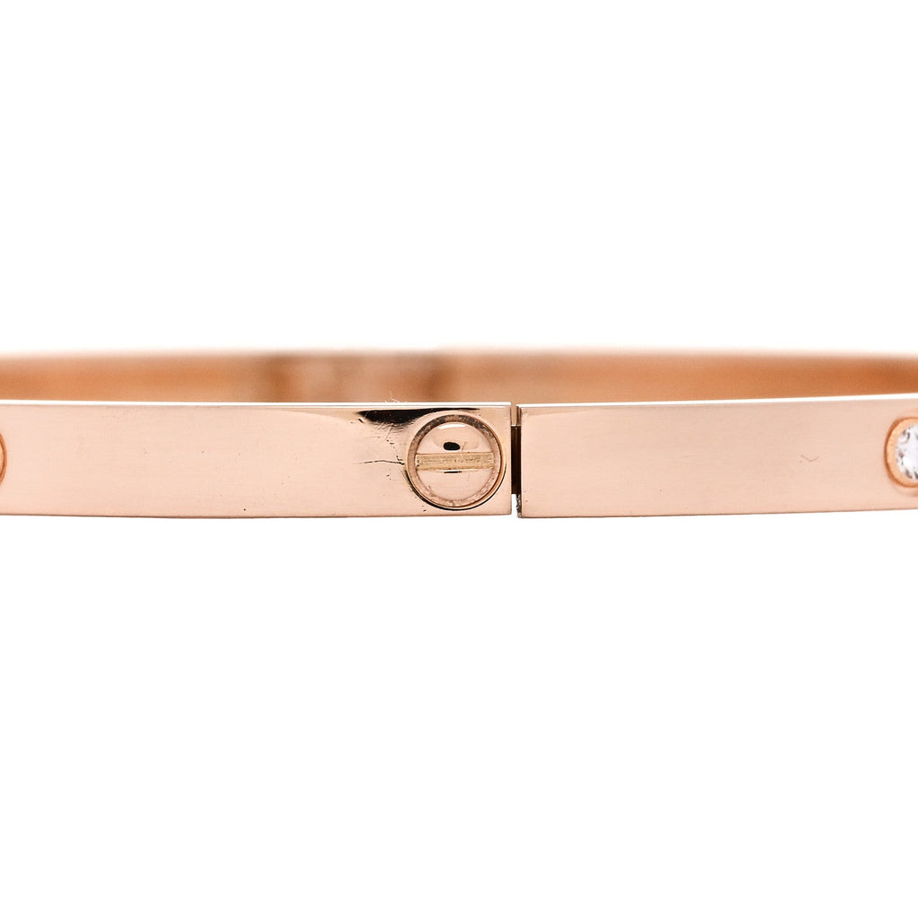 18K Pink Gold 6 Diamond Small LOVE Bracelet 19