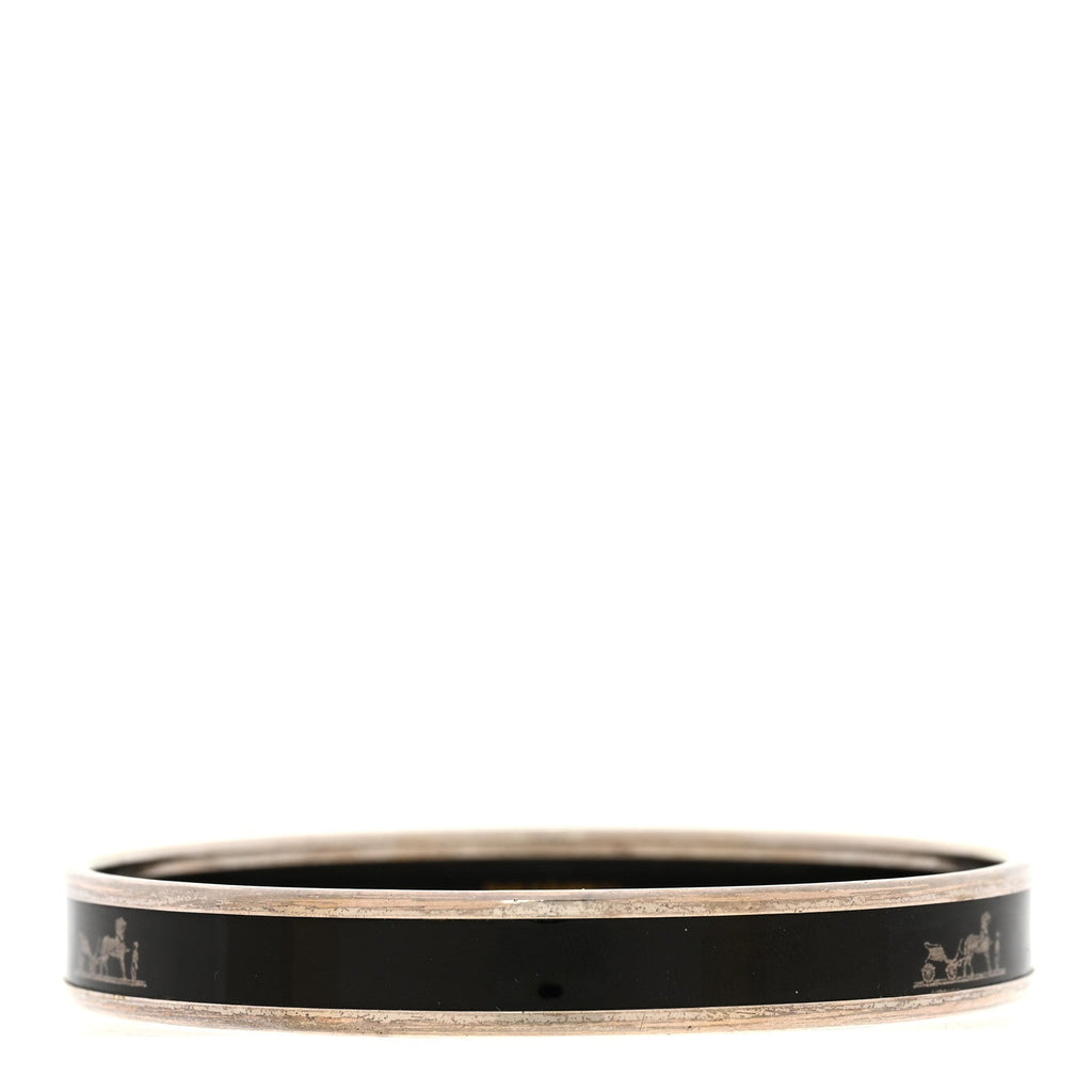 Enamel Printed Narrow Caleche Bracelet 70 Black