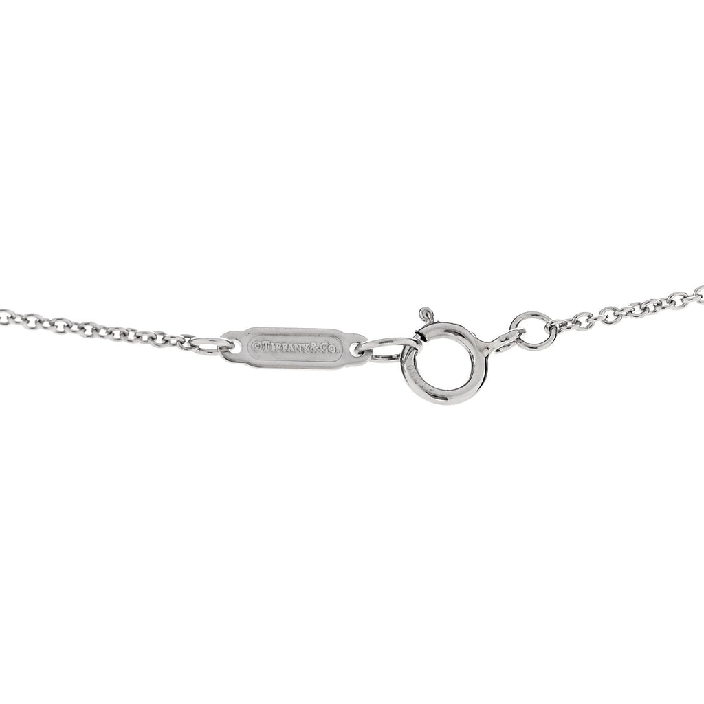 Platinum Diamond Fleur de Lis Key Bar Pendant Necklace