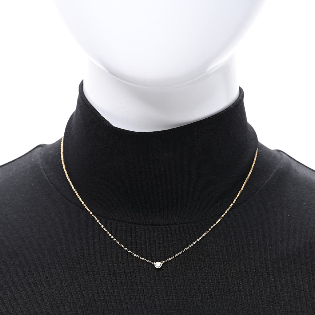 18K Yellow Gold Diamond .15ct Elsa Peretti Diamonds by the Yard Pendant Necklace