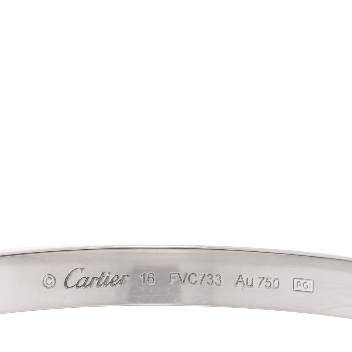 18K White Gold LOVE Bracelet 16