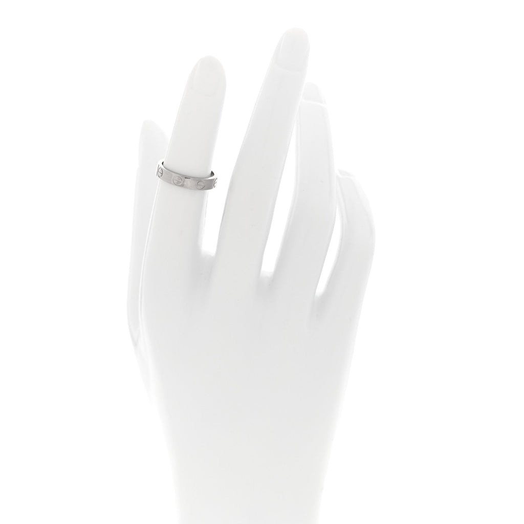 18K White Gold 3.5mm LOVE Wedding Band Ring 48 4.5
