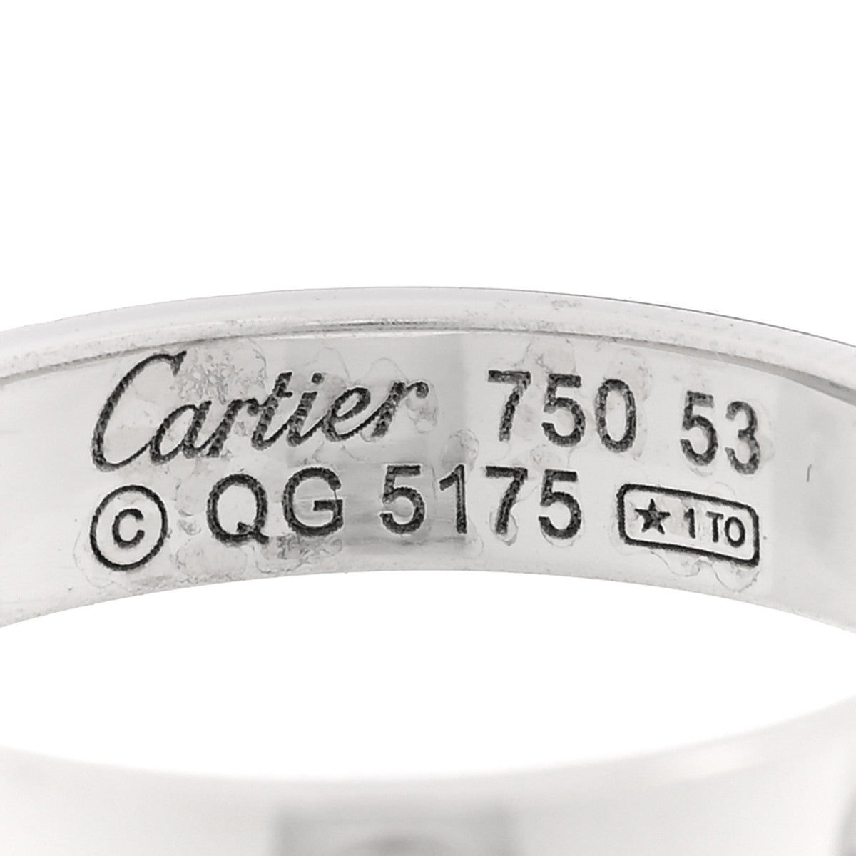 18K White Gold Diamond 4mm LOVE Wedding Band Ring 53 6.5