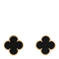 18K Yellow Gold Black Onyx Magic Alhambra Earrings