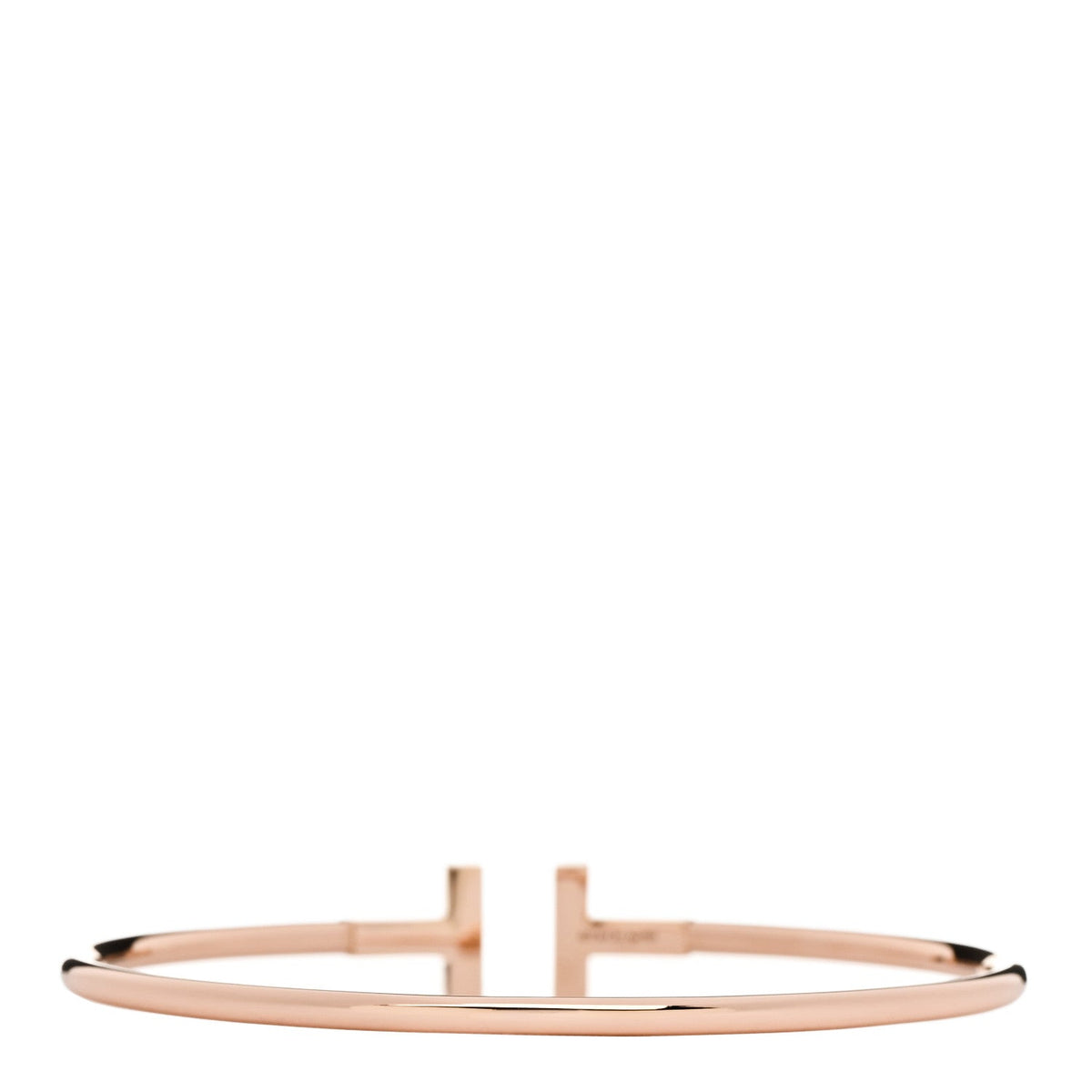 18K Rose Gold Diamond T Wire Bracelet