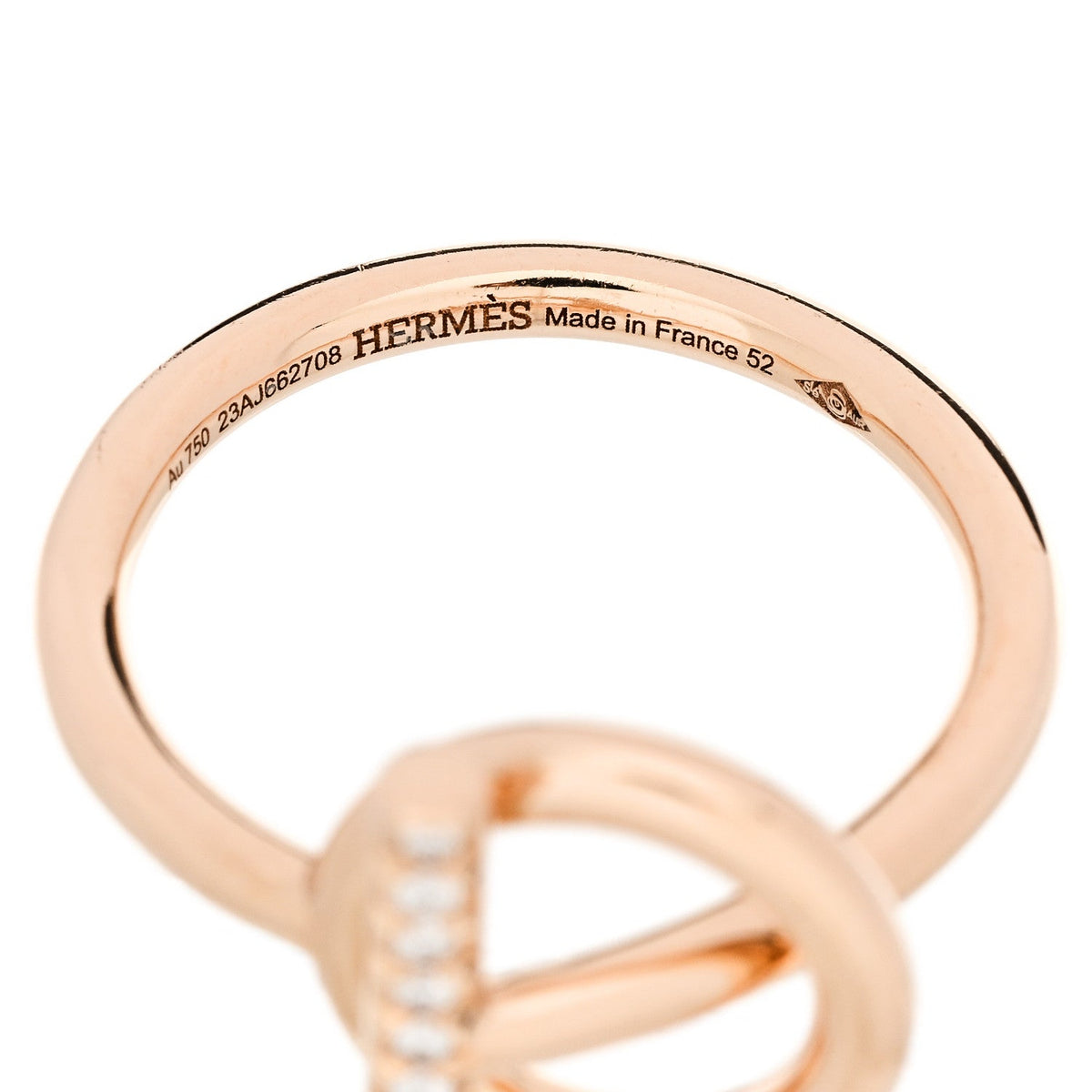 18K Rose Gold Diamond PM Echappee Ring 52 6