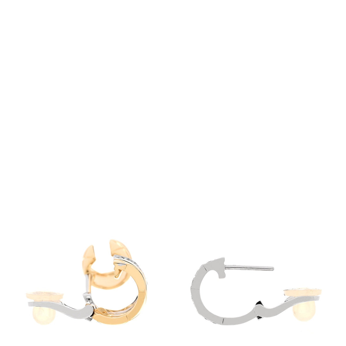 18K Yellow White Gold Diamond Coco Crush Earrings