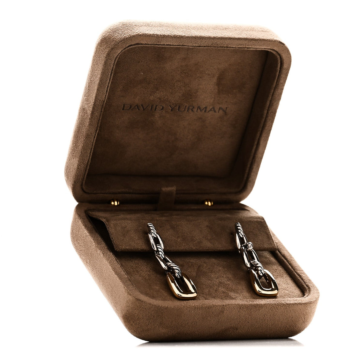 Sterling Silver 18K Yellow Gold Wellesley Link Drop Earrings