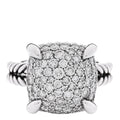 Sterling Silver Diamond 14mm Chatelaine Pave Ring 52 6
