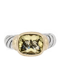 Sterling Silver 14K Yellow Gold Prasiolite 10mm Noblesse Ring 52 6