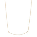 18K Yellow Gold Diamond Large T Smile Pendant Necklace