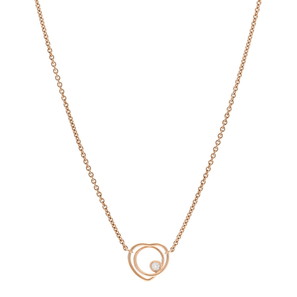 18K Rose Gold Diamond TPM Vertige Coeur Necklace ST