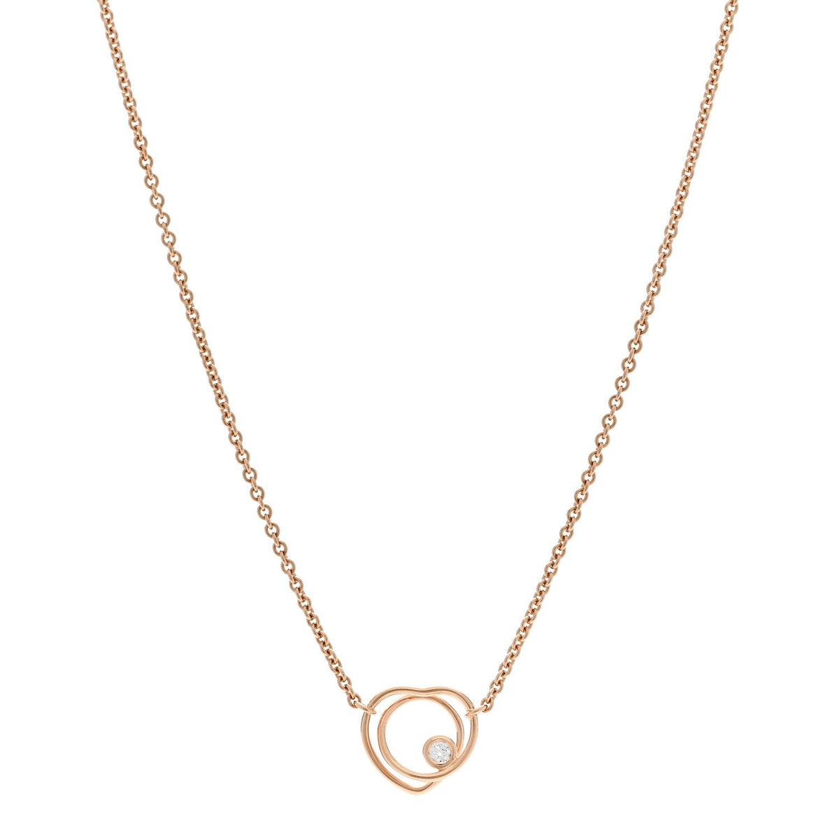 18K Rose Gold Diamond TPM Vertige Coeur Necklace ST