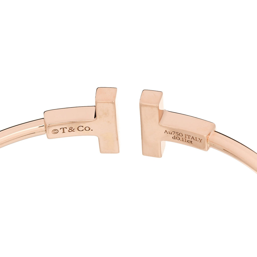 18K Rose Gold Diamond Mother of Pearl T Wire Bracelet