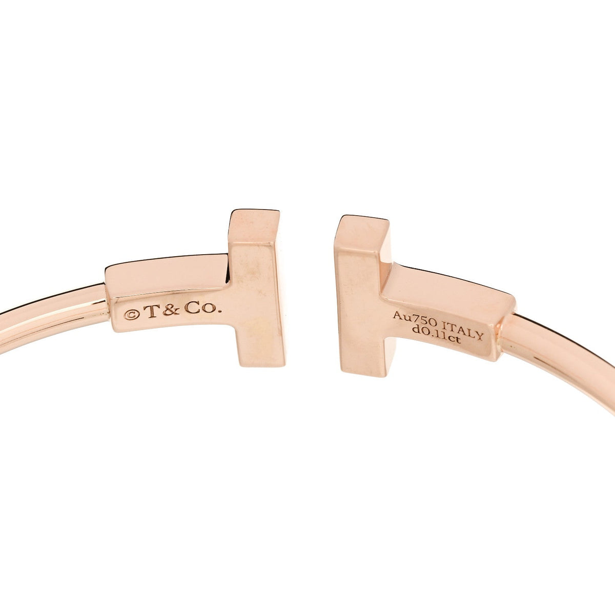 18K Rose Gold Diamond Mother of Pearl T Wire Bracelet