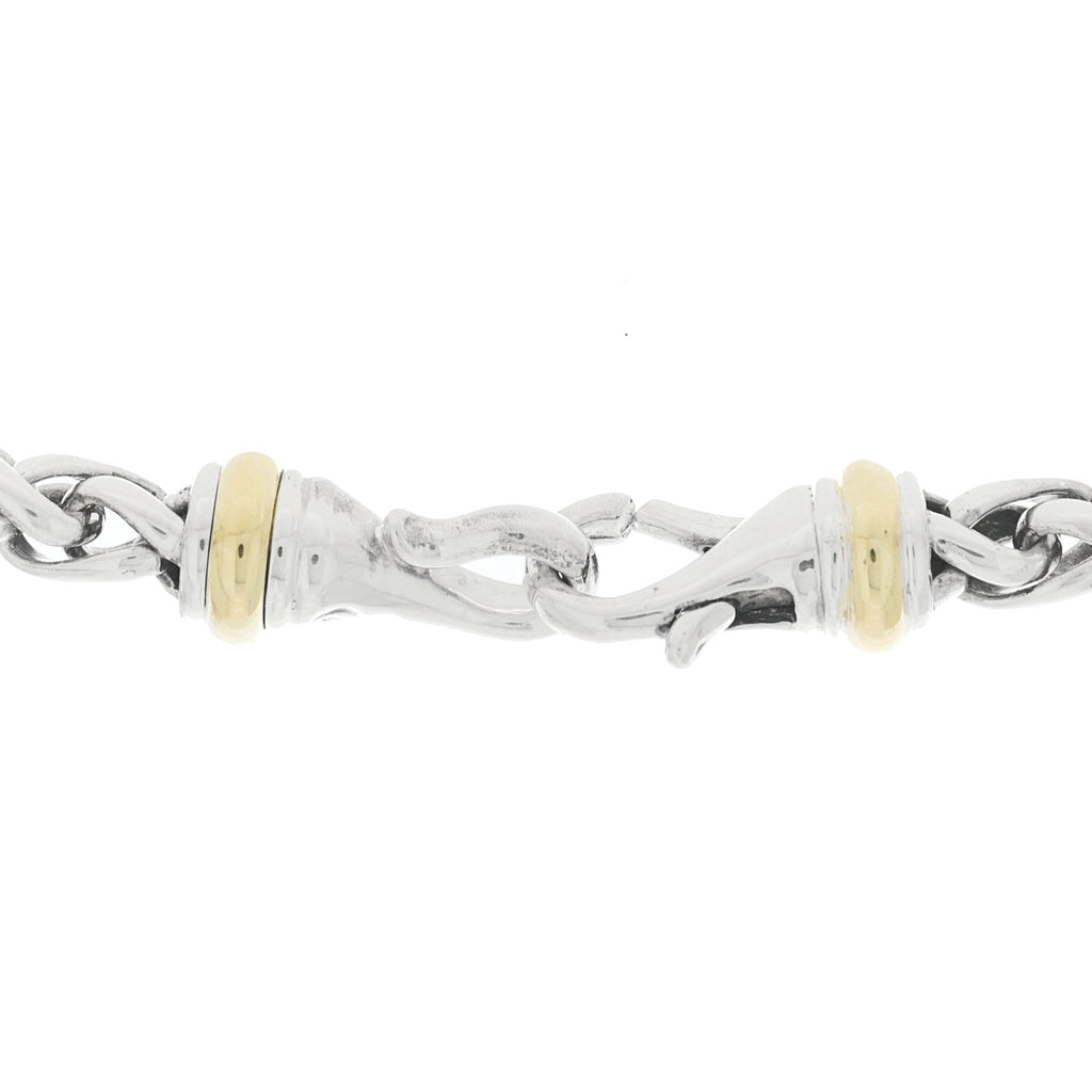 Sterling Silver 14K Yellow Gold 6mm Wheat Chain Necklace