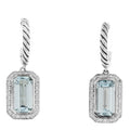 Sterling Silver Diamond Blue Topaz Novella Drop Earrings
