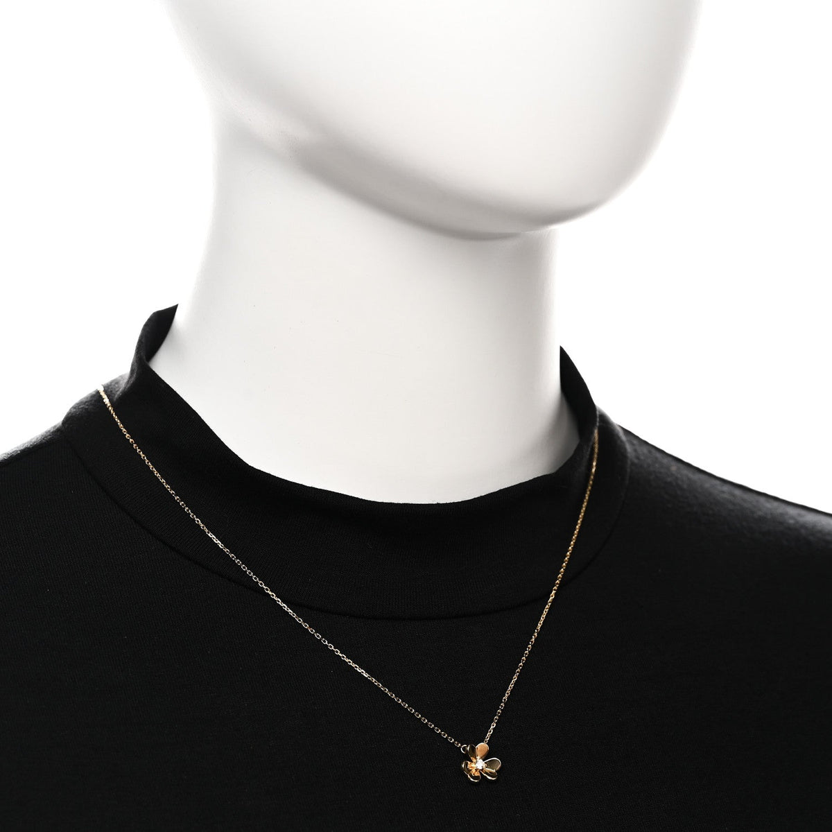 18K Yellow Gold Diamond Mini Frivole Pendant Necklace