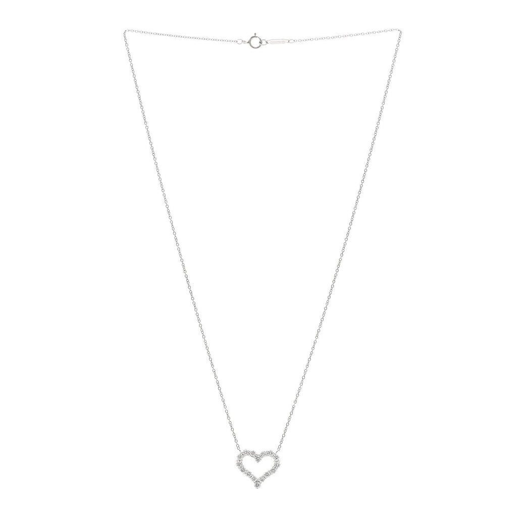 Platinum Diamond Small Heart Pendant Necklace