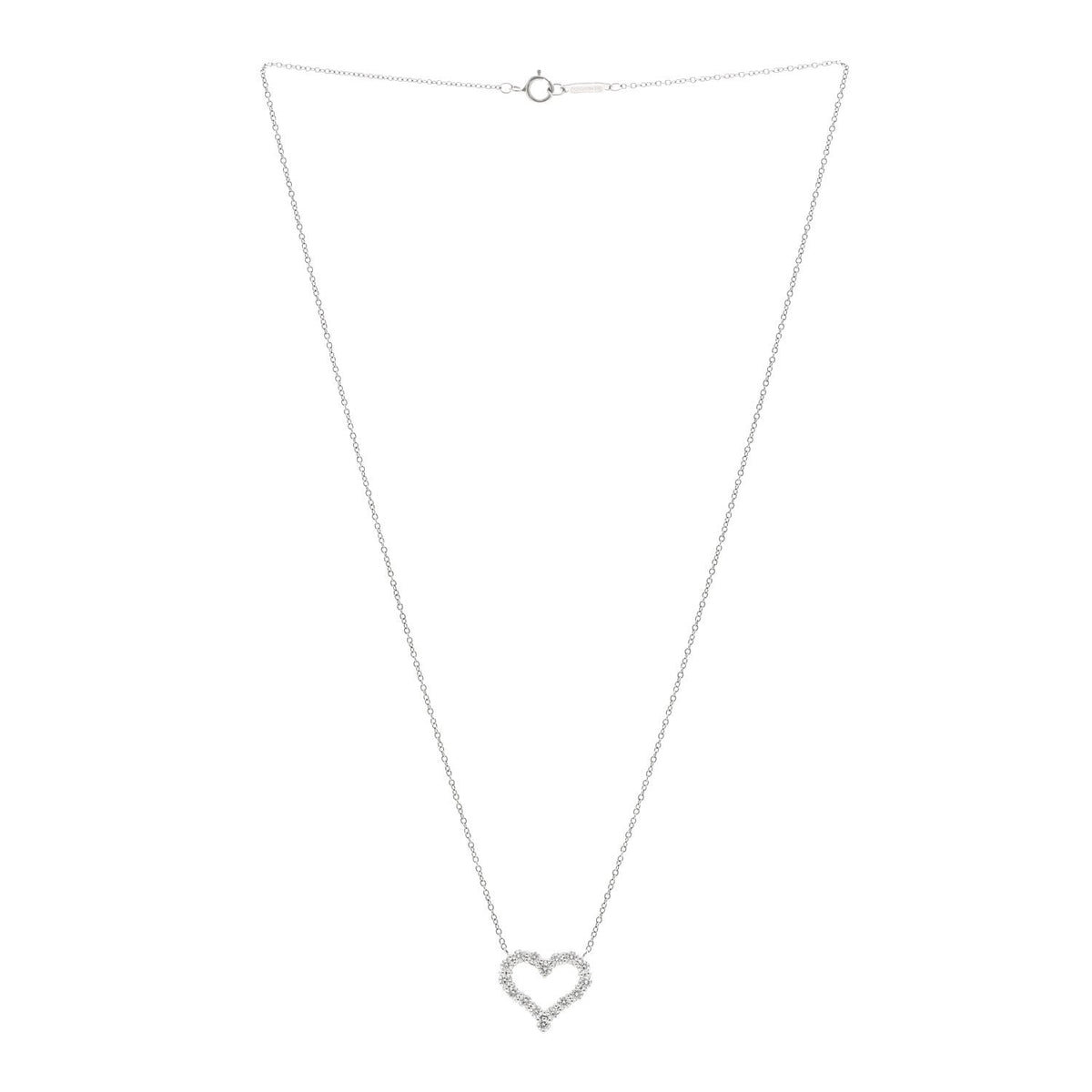 Platinum Diamond Small Heart Pendant Necklace