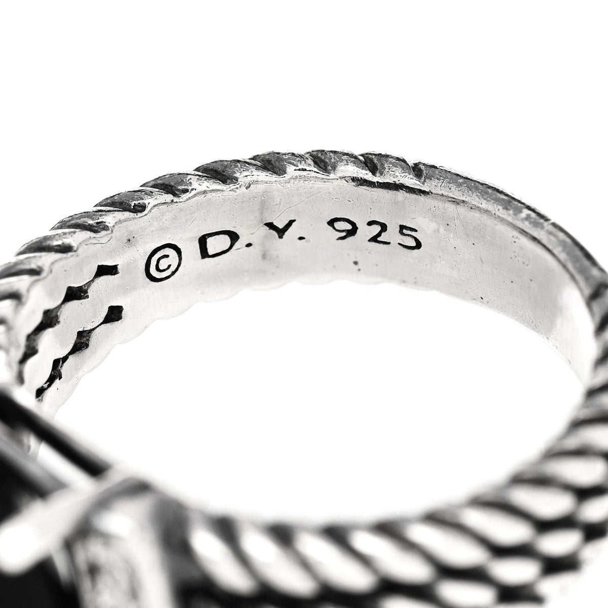 Sterling Silver Diamond Black Onyx 10mm Petite Wheaton Ring 51 5.75