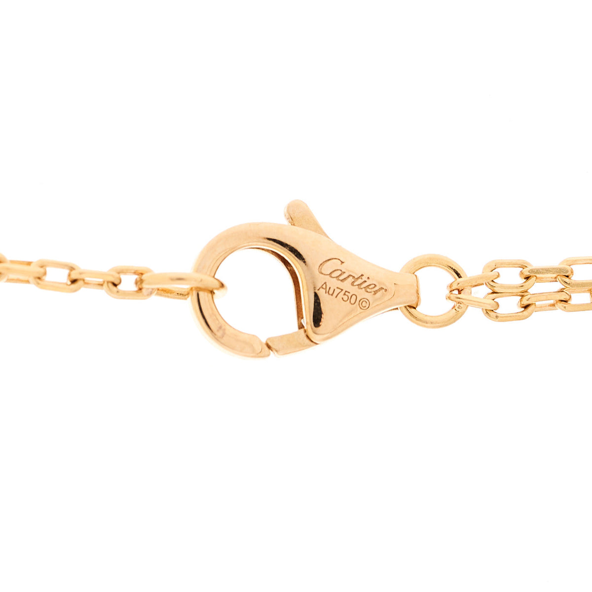 18K Pink Gold Ceramic Diamond Three Ring LOVE Pendant Necklace