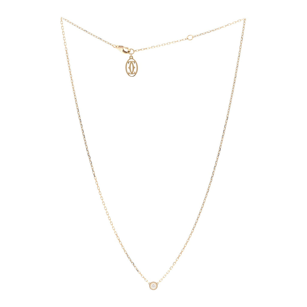 18K Pink Gold Diamond SM D'Amour Pendant Necklace