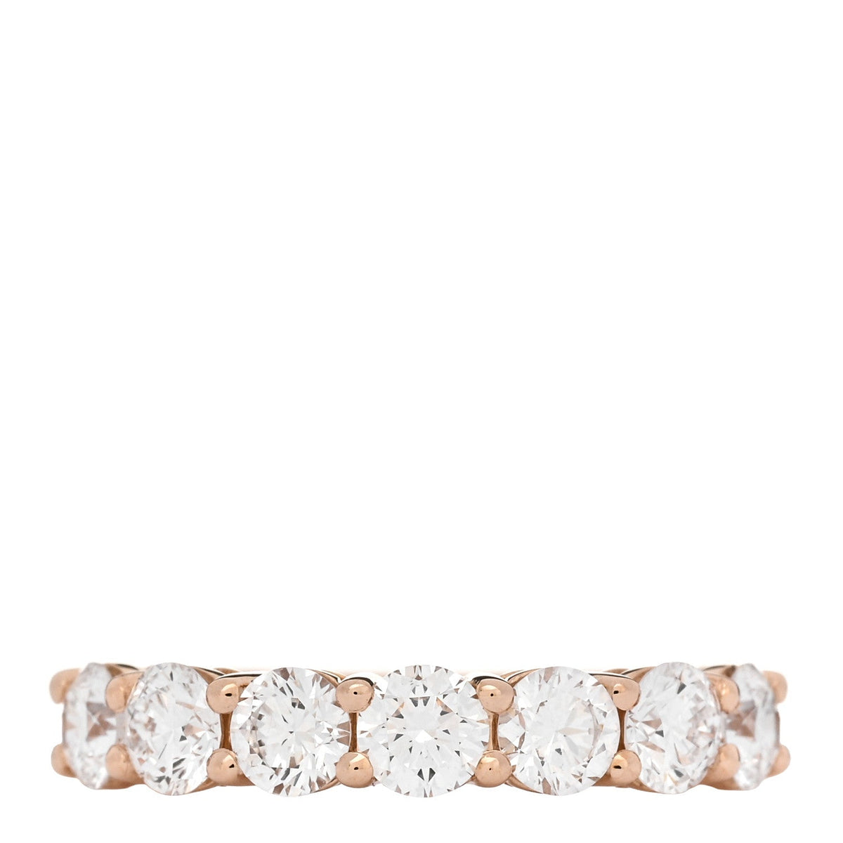 18K Rose Gold Diamond 3.5mm Forever Half Circle Band Ring 43 2.75