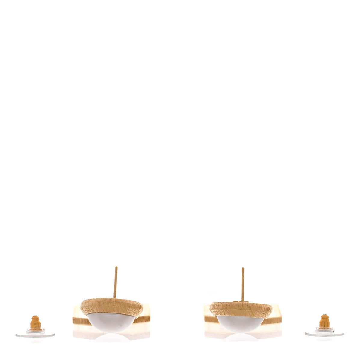 Pearl CC Tags Drop Earrings Gold