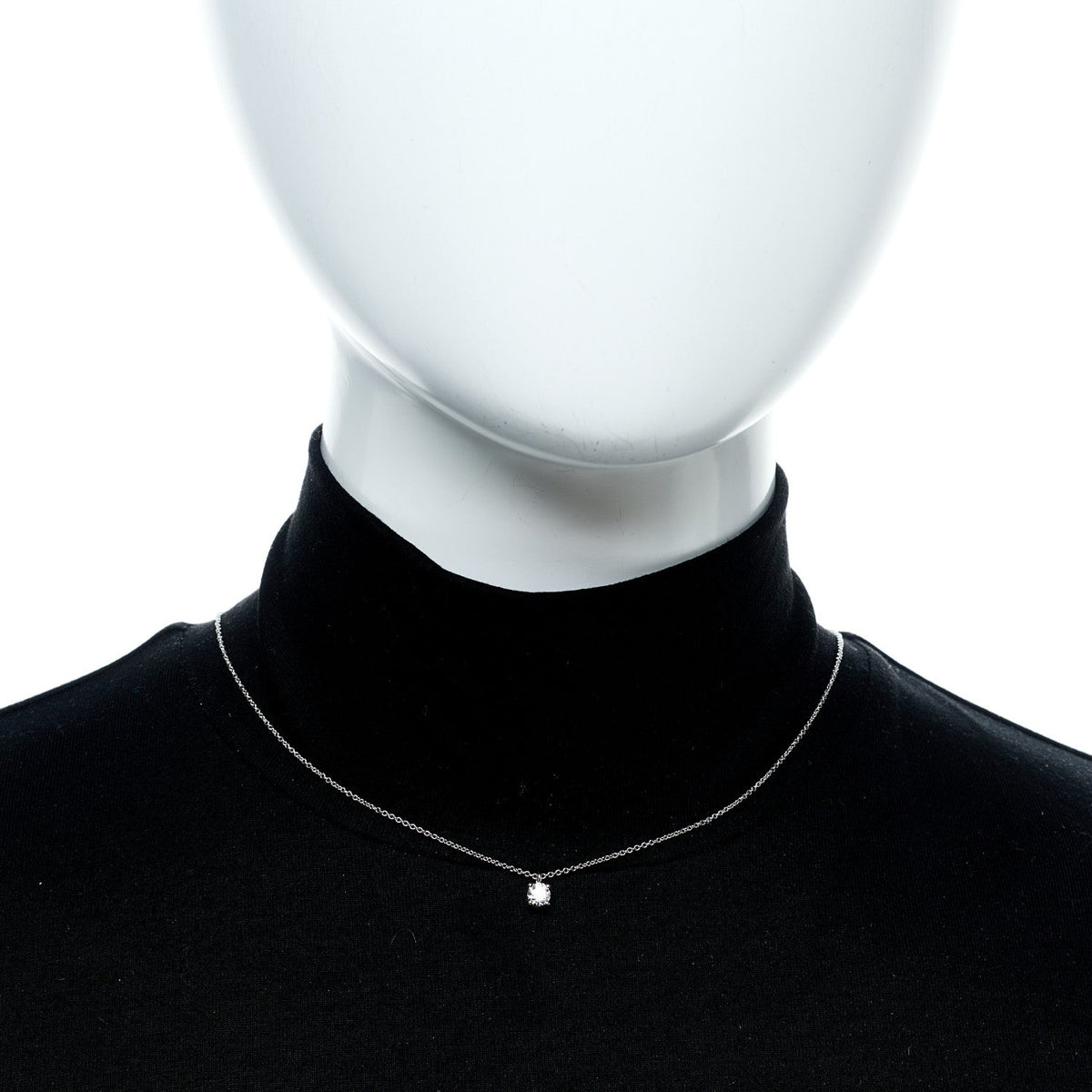 Platinum Diamond .33ct Solitaire Pendant Necklace