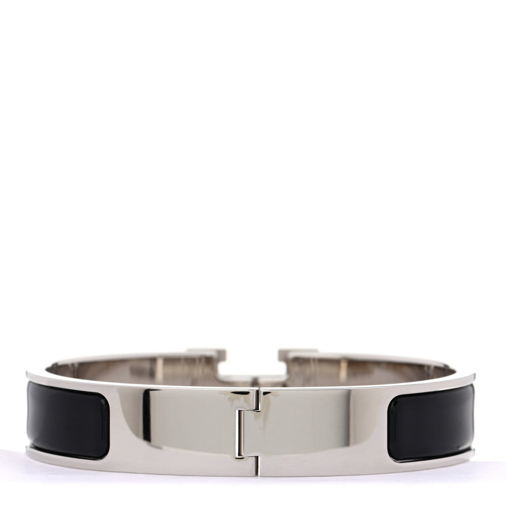 Enamel Narrow Clic Clac H PM Bracelet Black