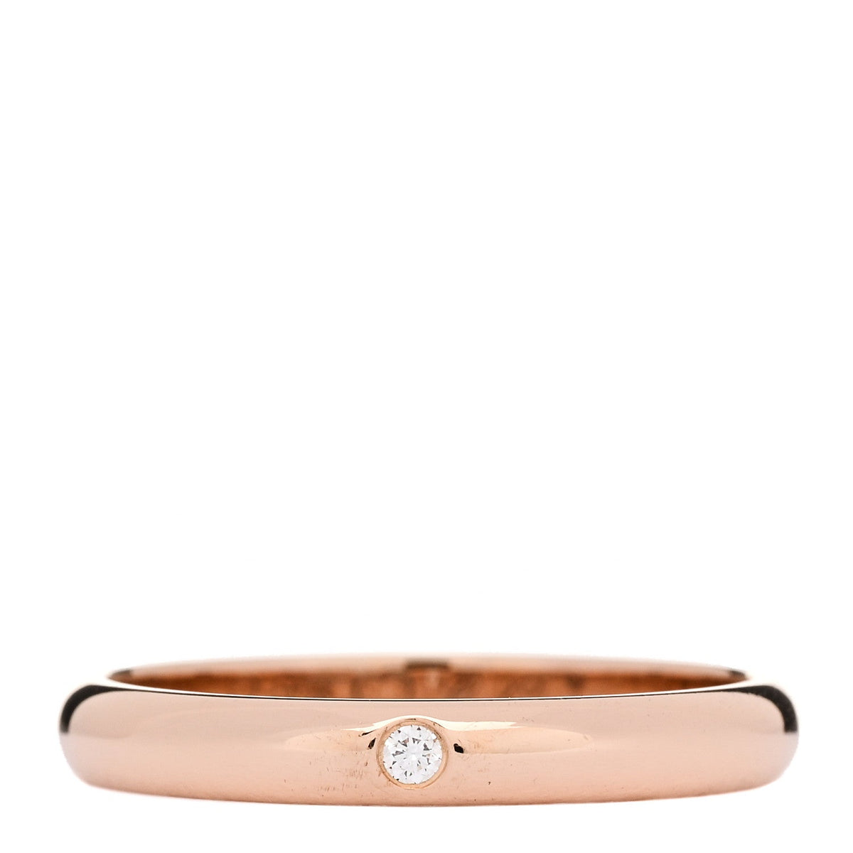 18K Pink Gold Diamond 2.6mm 1895 Wedding Band Ring 50 5.25
