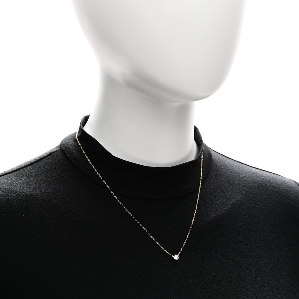 18K Rose Gold Diamond .25ct Elsa Peretti Diamonds by the Yard Pendant Necklace