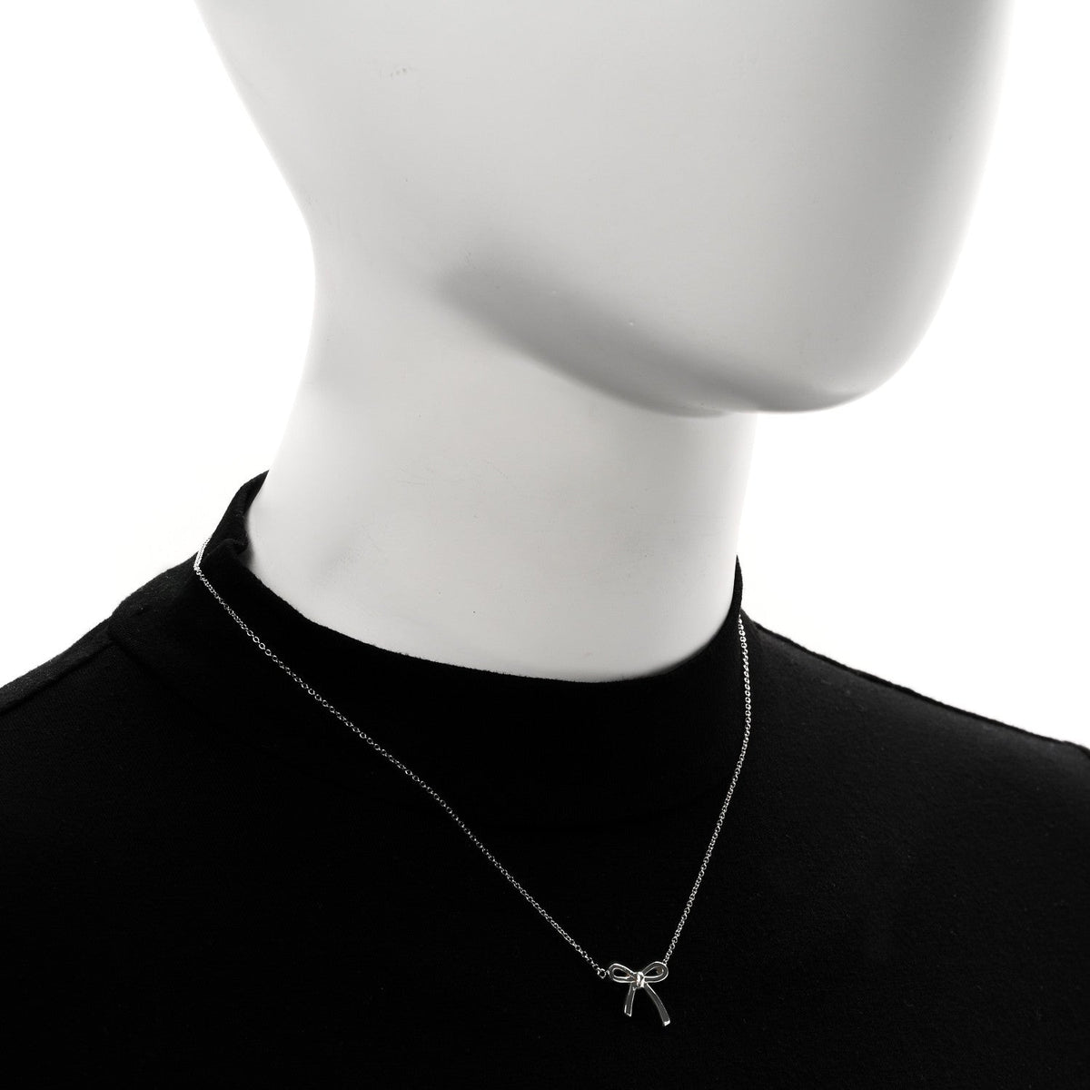 Sterling Silver Small Bow Pendant Necklace