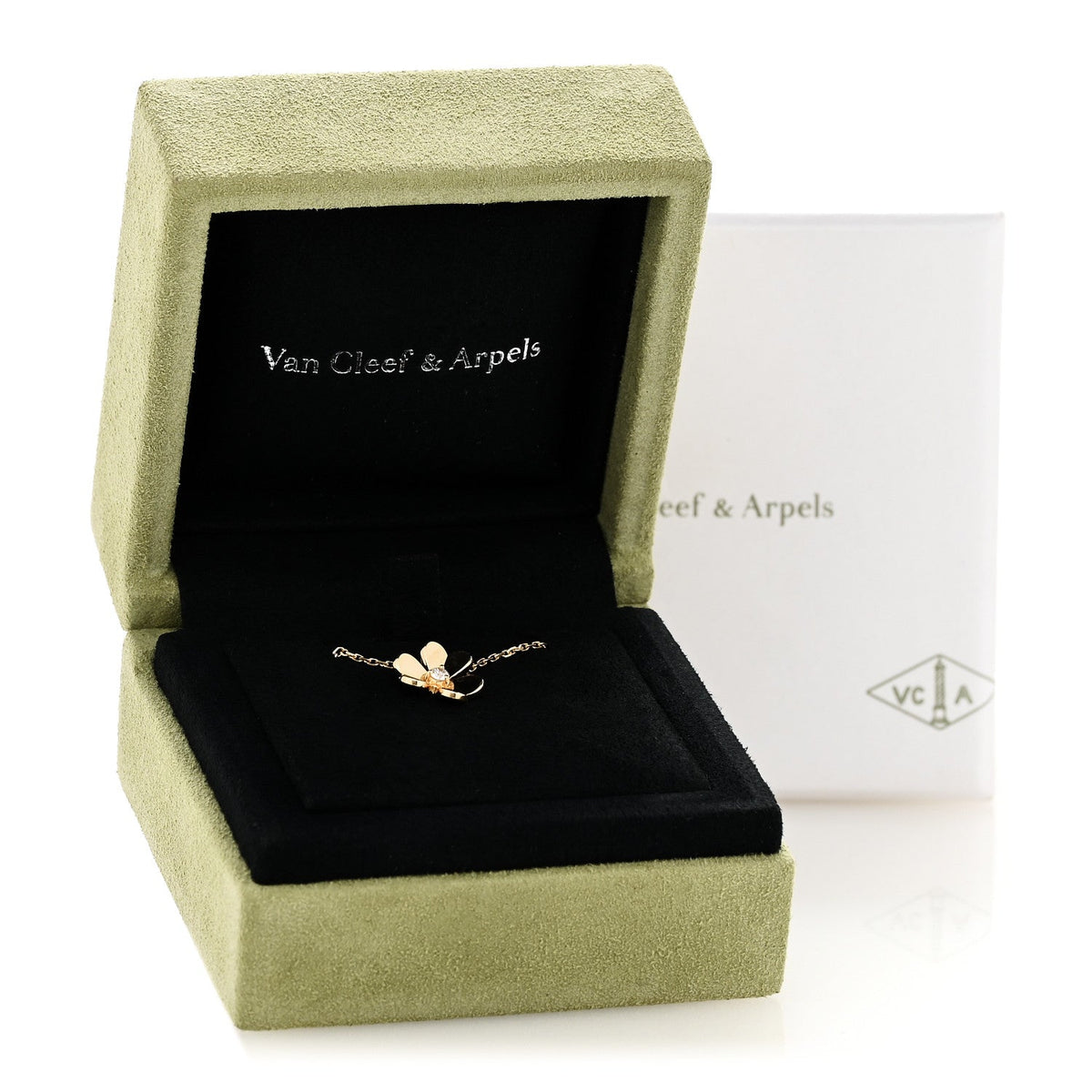 18K Yellow Gold Diamond Mini Frivole Pendant Necklace