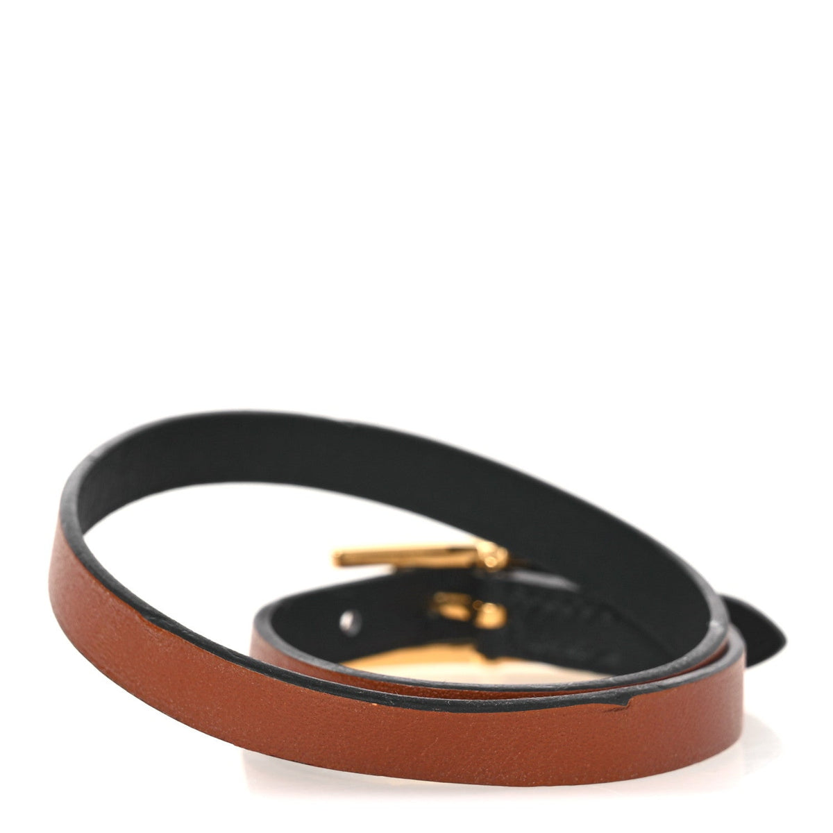 Swift Tadelakt Behapi Double Tour Reversible Bracelet T2 Black Fauve