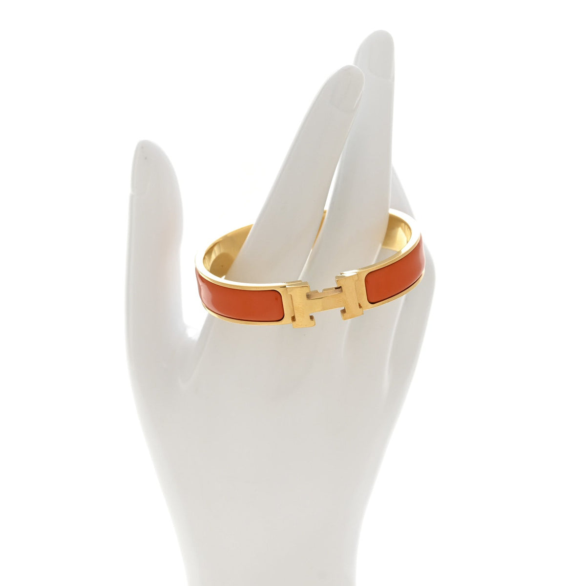Enamel Narrow Clic Clac H Bracelet PM Orange