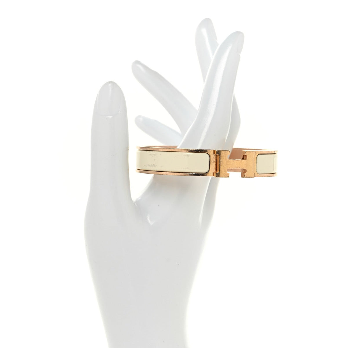 Enamel Narrow Clic Clac H Bracelet GM Craie