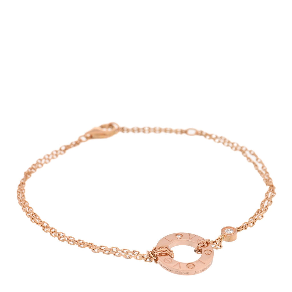 18K Pink Gold Diamond LOVE Bracelet