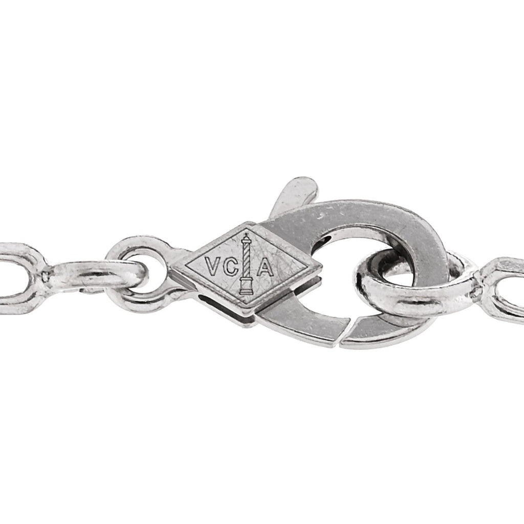18K White Gold Mother of Pearl 5 Motifs Vintage Alhambra Bracelet