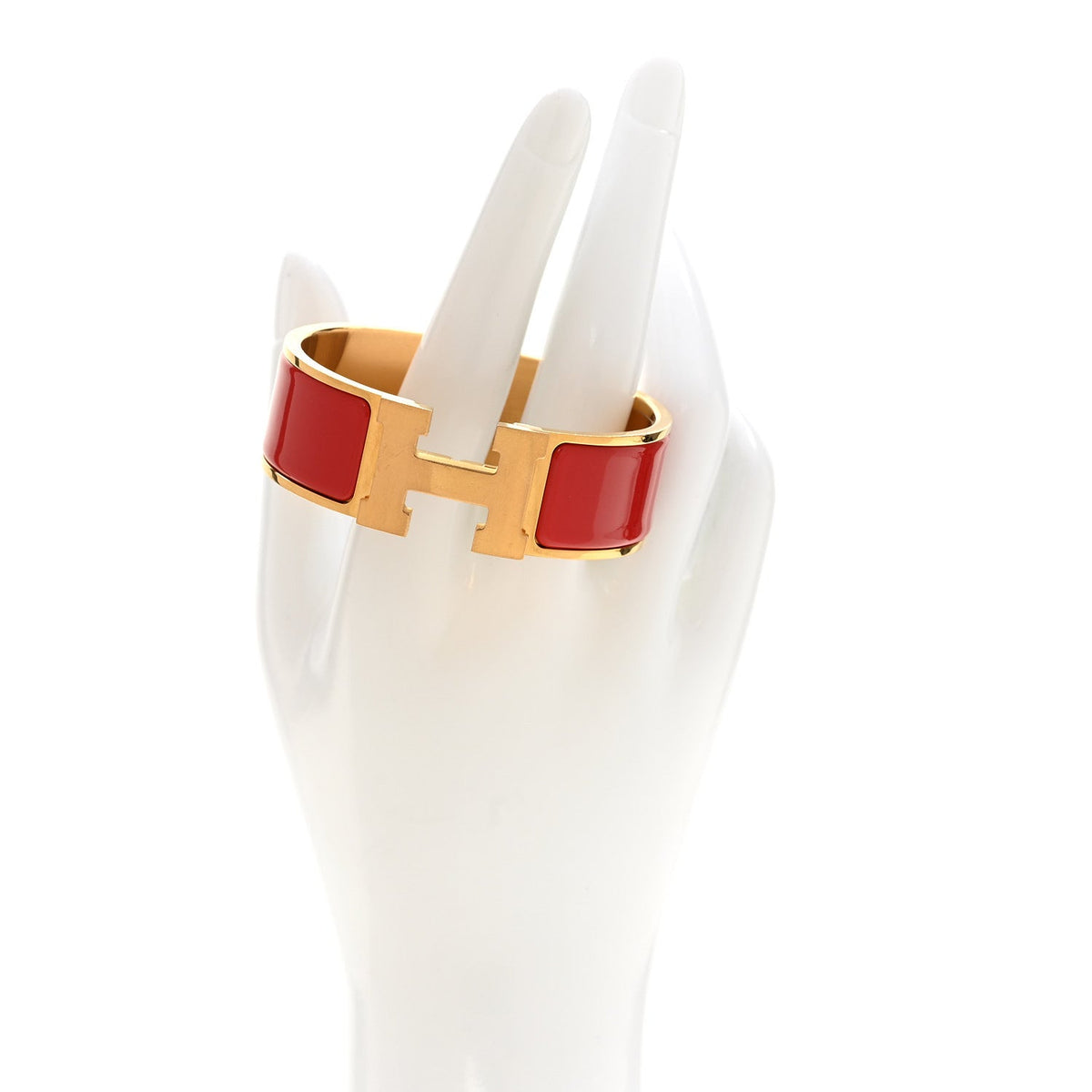 Enamel Wide Clic Clac H Bracelet PM Rouge Bandana