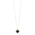 18K Yellow Gold Black Onyx Magic Alhambra Pendant Necklace