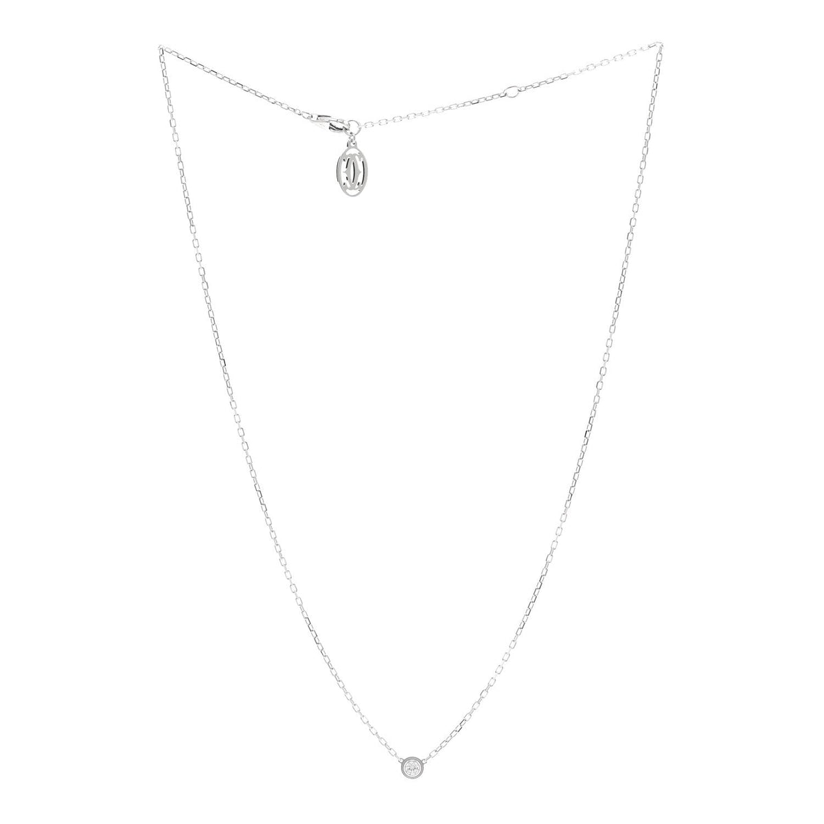 18K White Gold Diamond SM D'Amour Pendant Necklace