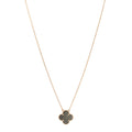 18K Rose Gold Gray Mother of Pearl Vintage Alhambra Pendant Necklace