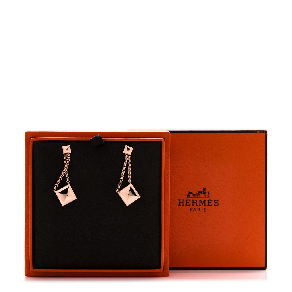 18K Rose Gold Clou d'H Dangle Earrings